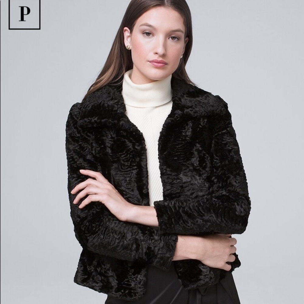 Petite Faux Persian Fur Short Coat